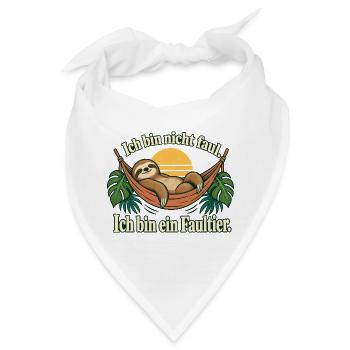 Faultier Spruch Humor Gemütlich Entschleunigung - Bandana - Weiß - Vorne