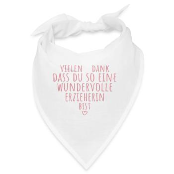 Beste Erzieherin Herz Dankeschön Kindergärtnerin - Bandana - Weiß - Vorne