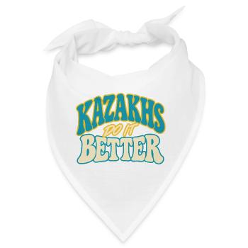Kasachen Stolz mit Kulturmotiv - Bandana - Weiß - Vorne