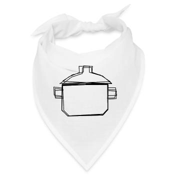 Kochtopf handgezeichnet - Bandana - Weiß - Vorne