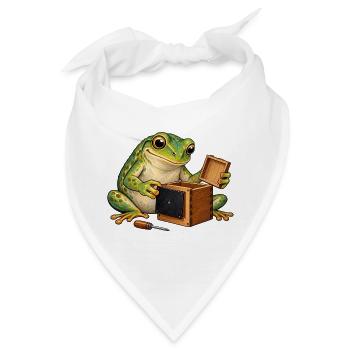 Frosch baut eine Lochkamera - Bandana - Weiß - Vorne