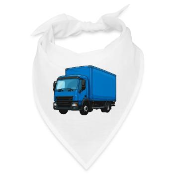Blauer LKW Kraftvoller Transporter - Bandana - Weiß - Vorne