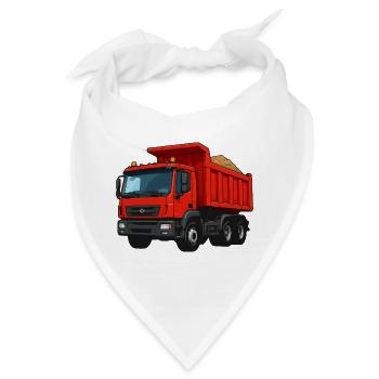 Roter Kipplader Cartoon-Design - Bandana - Weiß - Vorne