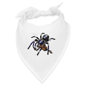 Vogelspinne mit Geige - Bandana - Weiß - Vorne