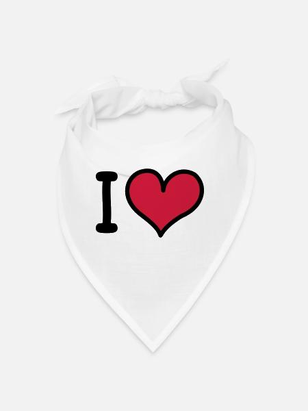 I Heart 3-colors - Bandana - white