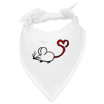 Mausi-Herz - Bandana - Weiß - Vorne