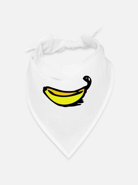 Banane - Bandana Dreieckstuch - Weiß