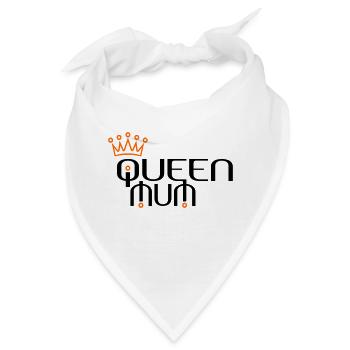QUEEN MUM mit Krone - Bandana - Weiß - Vorne