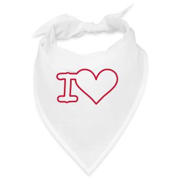 i love - Bandana - Weiß - Vorne