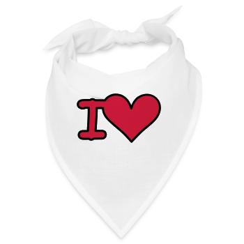 i love - Bandana - Weiß - Vorne