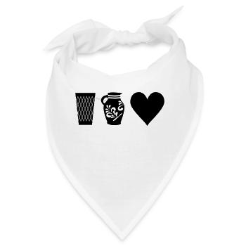 Geripptes Bembel Love - Bandana - Weiß - Vorne