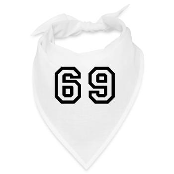 Number - 69 - Bandana - Weiß - Vorne