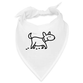 Hund - Gassi gehen - Line - Bandana - Weiß - Vorne