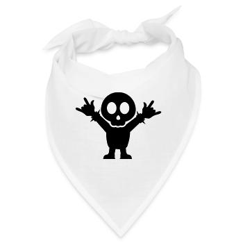 Heavy Metal Fan with rocking Fingers Fork - Bandana - Weiß - Vorne