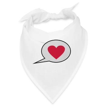 Ich liebe Dich - Bandana - Weiß - Vorne