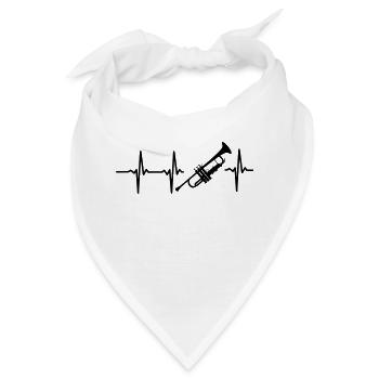 MEIN HERZ SCHLÄGT FÜR DIE TROMPETE! - Bandana - Weiß - Vorne