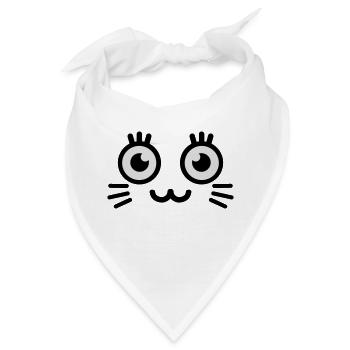 cute kitty face - Bandana - Weiß - Vorne