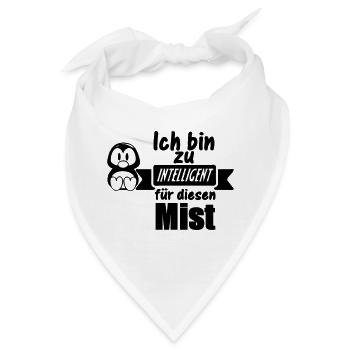 Pinguin Spruch - Zu intelligent Geschenk - Bandana - Weiß - Vorne