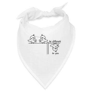 be different be you Vogel - Bandana - Weiß - Vorne