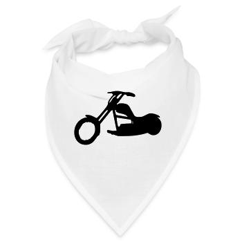 Motorrad - Bike - Chopper - Bandana - Weiß - Vorne