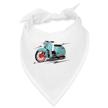 Simson Schwalbe mint, peppermint - Bandana - Weiß - Vorne