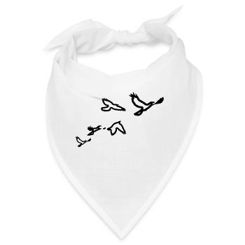 5 Voegel (1 color) - Bandana - Weiß - Vorne