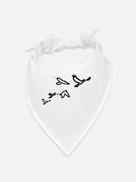 5 Voegel (1 color) - Bandana - Weiß - Vorne