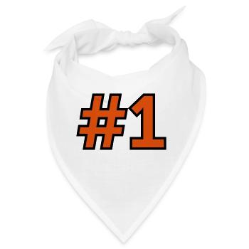 Sport Zahl 1 Eins - Bandana - Weiß - Vorne