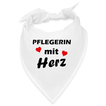 Pflegerin mit Herz - Bandana - Weiß - Vorne