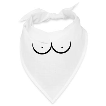 Titten Brust Busen - Bandana - Weiß - Vorne