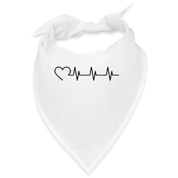 Herzschlag - Bandana - Weiß - Vorne