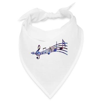 Musikalischer Sternenhimmel - Bandana - Weiß - Vorne