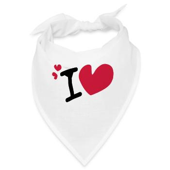 i_heart txt Herzen lieben Vektor-Kunst - Bandana - Weiß - Vorne