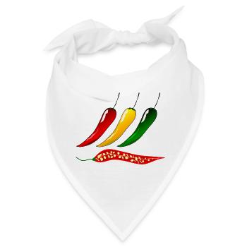 Chillis Peperoni - Bandana - Weiß - Vorne