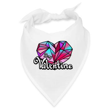 Valentinstag Be my Valentine geometrisch - Bandana - Weiß - Vorne