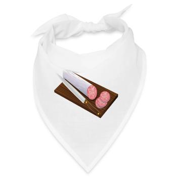 salami sausage wurst breakfast fruehstueck - Bandana - Weiß - Vorne