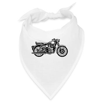 Motorrad / Motorcycle 02_schwarz - Bandana - Weiß - Vorne