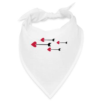 arrow heart love amor 802 - Bandana - Weiß - Vorne