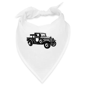 Pickup Oldtimer Truck 01_schwarz - Bandana - Weiß - Vorne