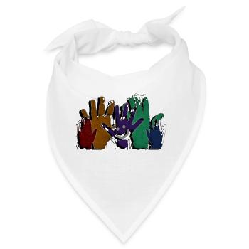 HALLO Hände - grunge style - Bandana - Weiß - Vorne