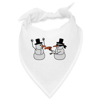 Böser Schneemann Überfall Räuber Föhn Lustig Raub - Bandana - Weiß - Vorne