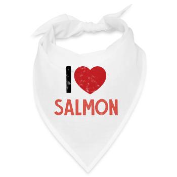 Angler - Angelsport - Lachs - Geschenk - Bandana - Weiß - Vorne