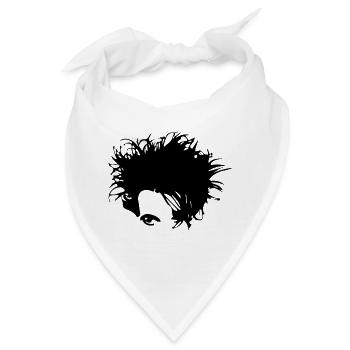 Gothic New Wave Head 80er Musik Shirt - Bandana - Weiß - Vorne