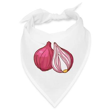 Rote Zwiebeln - Bandana - Weiß - Vorne