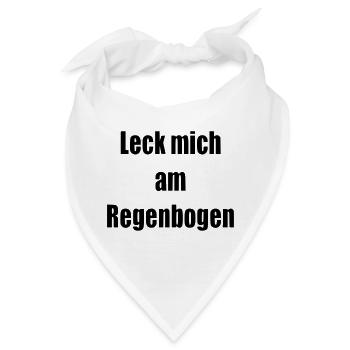 Leck mich am Regenbogen Geschenk Statement - Bandana - Weiß - Vorne