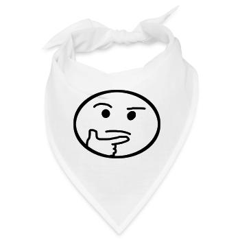 Smiley, Emoji, Nachdenklich - Bandana - Weiß - Vorne