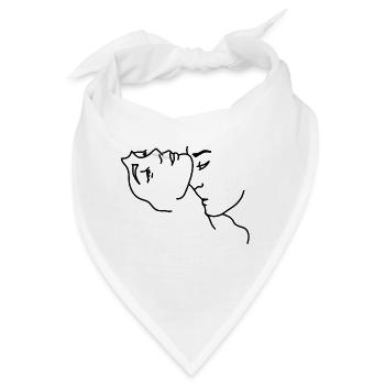 Kuss Hals Liebe - Bandana - Weiß - Vorne