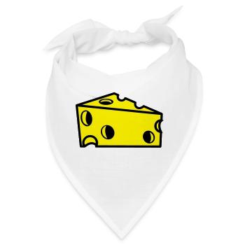 Schweizer Käse mit Löchern, in Scheiben - Bandana - Weiß - Vorne