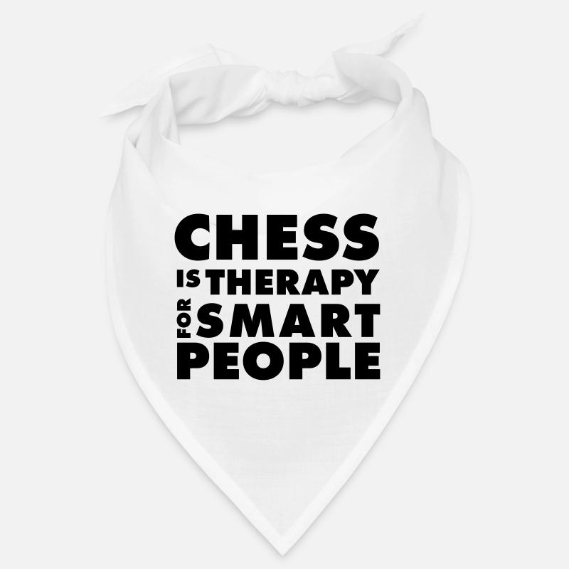 CHESS IS THERAPY - T-shirt Echecs - Idée Cadeau - Bandana - blanc