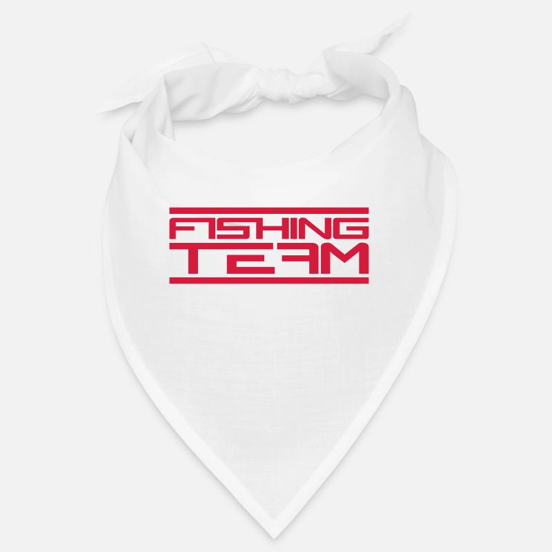 Le logo de sport de l'équipe de pêche rouge a attrapé du poisson Bandana